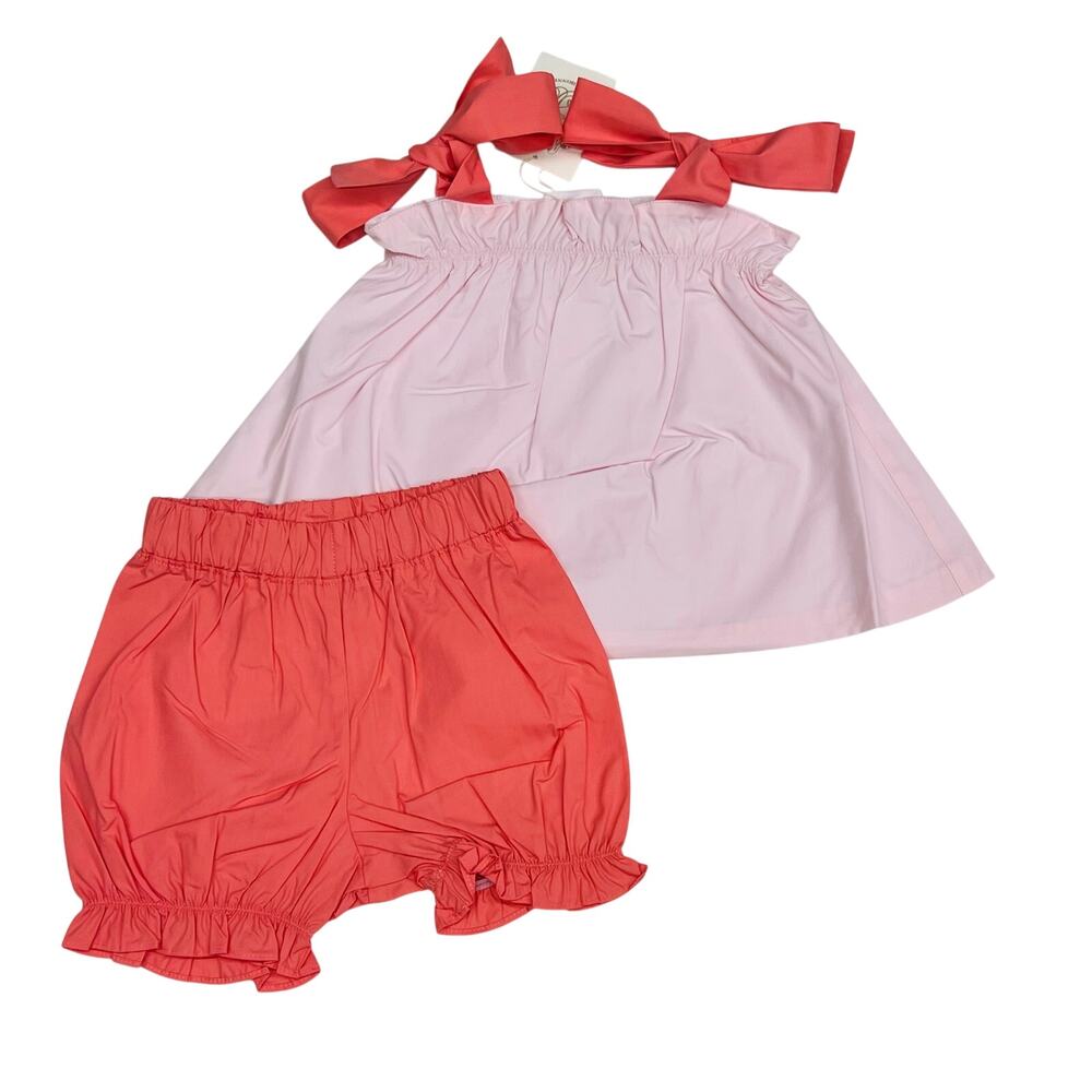 NWT TBBC 12/18M Lainey's Little Set in Palm Beach Pink & Parrot Bay Coral